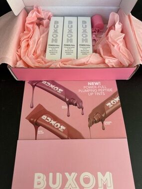 Buxom Power-Full Plumping Peptide Lip Tints – Pink, Rose & Brown Shades
